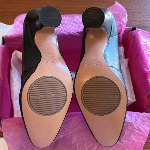 nib CHIE MIHARA Vintage Leather Low Heel Pumps with Bow Detail in Brown – size 9 - Picture 5 of 8